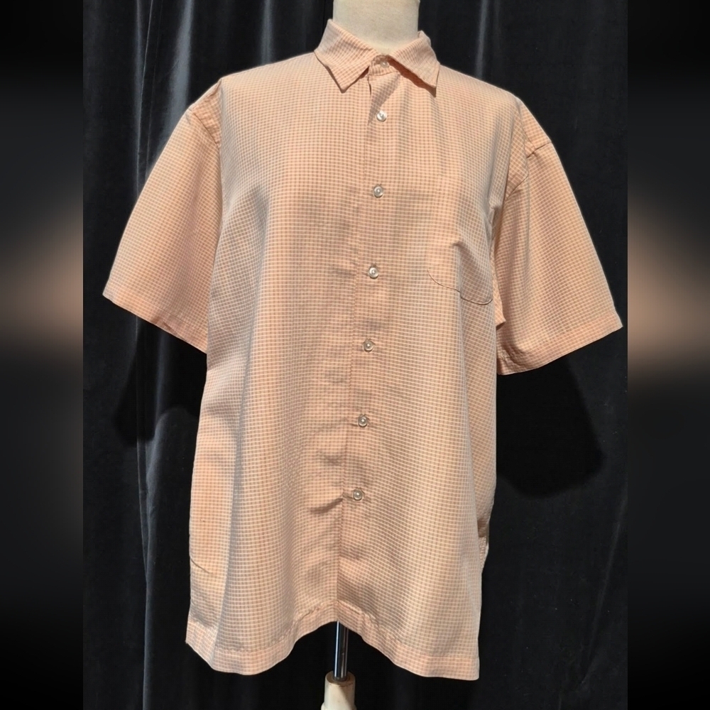 Van Heusen Men's Beige Checkered Button Down Shirt